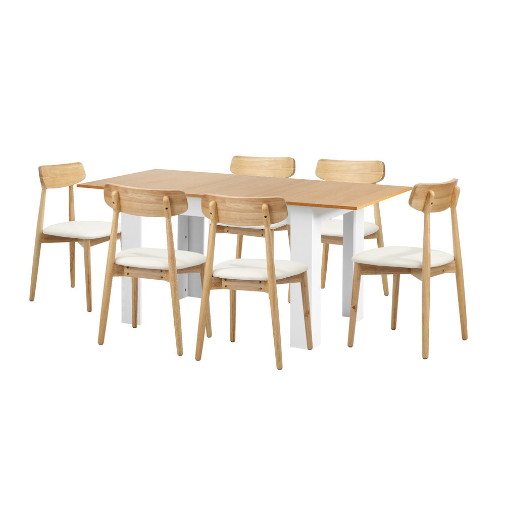 Orebello Extendable 120-160cm Dining Table Set | 5-7 Seater Premium Modern Dining Table Set