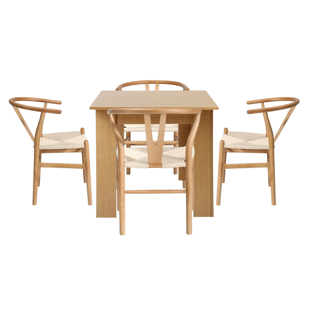Replica Wishbone Extendable 120-160cm Dining Table Set | 5-7 Seater Premium Modern Dining Table Set