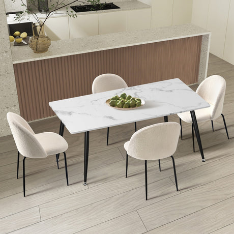 Terrazi Boucle Luxe Dining Table Set | 5-7 Seater Premium Dining Table Set