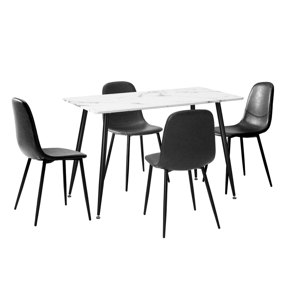Murano PU Leather Luxe Dining Table Set | 5-7 Seater Dining Table Set