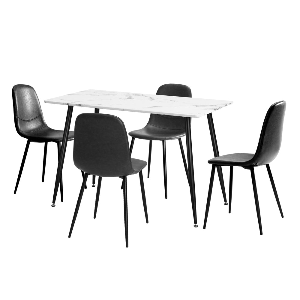 Murano PU Leather Luxe Dining Table Set | 5-7 Seater Dining Table Set