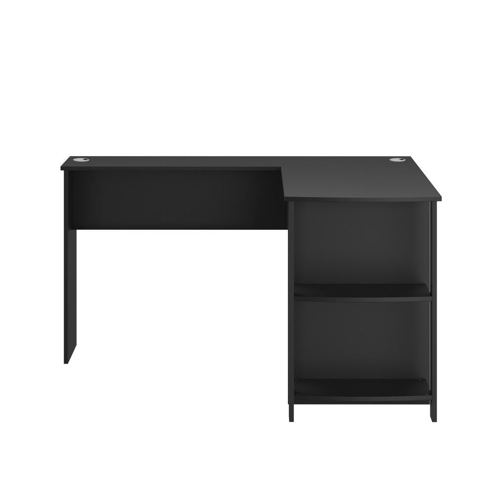 Milano Premiere L Shaped Corner Computer Desk Station | Wooden Corner Office Desk with Storage Shelves Space Saver