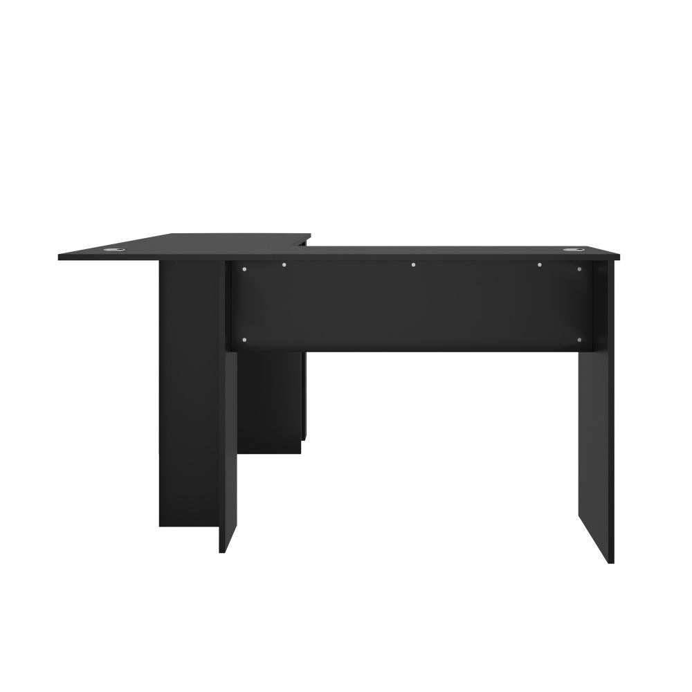 Milano Premiere L Shaped Corner Computer Desk Station | Wooden Corner Office Desk with Storage Shelves Space Saver