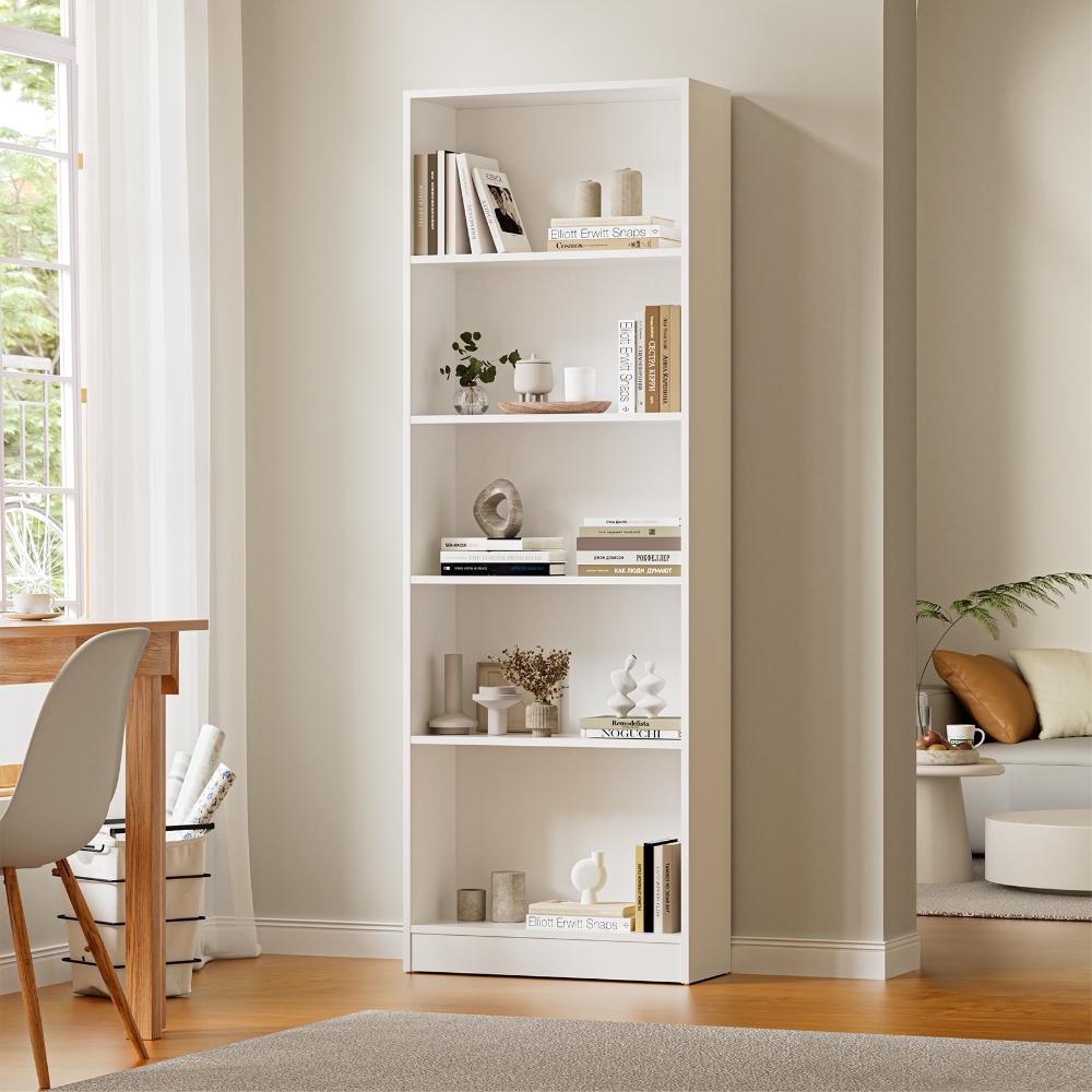 Milanese 5 Tier Wooden Display Unit | Modern Wooden Bookshelf Storage Shelving Unit