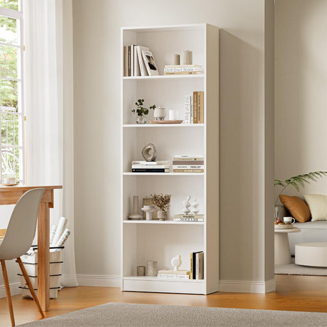 Milanese 5 Tier Wooden Display Unit | Modern Wooden Bookshelf Storage Shelving Unit