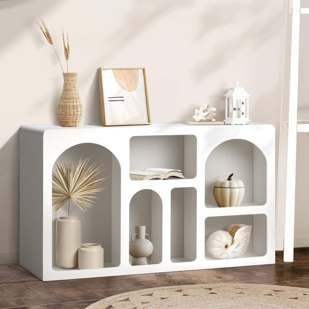 Amaro White Modern Display Cabinet | 120cm Modern White Multi Storage Display Stand Buffet Unit