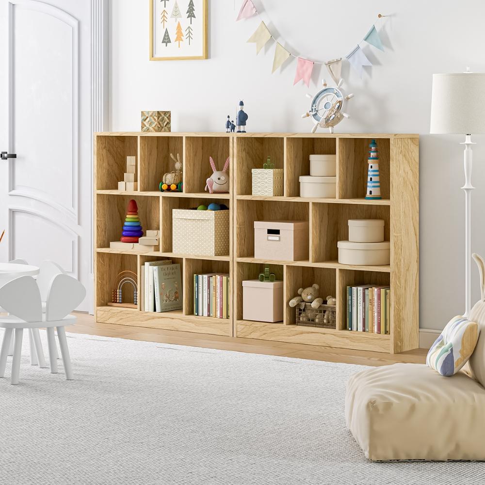 Milanese 8 Cube Wooden Display Unit | Modern Wooden Bookshelf Storage Shelving Unit
