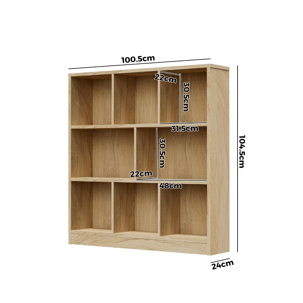 Milanese 8 Cube Wooden Display Unit | Modern Wooden Bookshelf Storage Shelving Unit