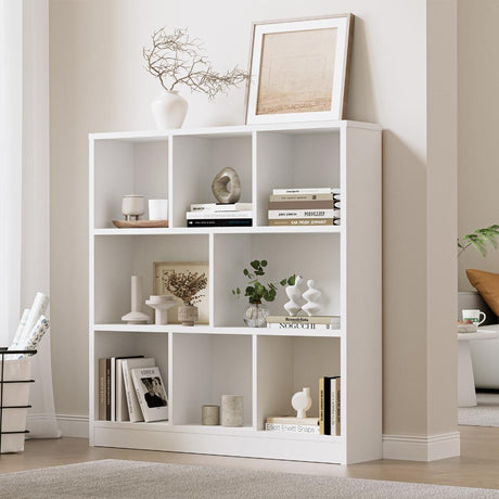 Milanese 8 Cube Wooden Display Unit | Modern Wooden Bookshelf Storage Shelving Unit
