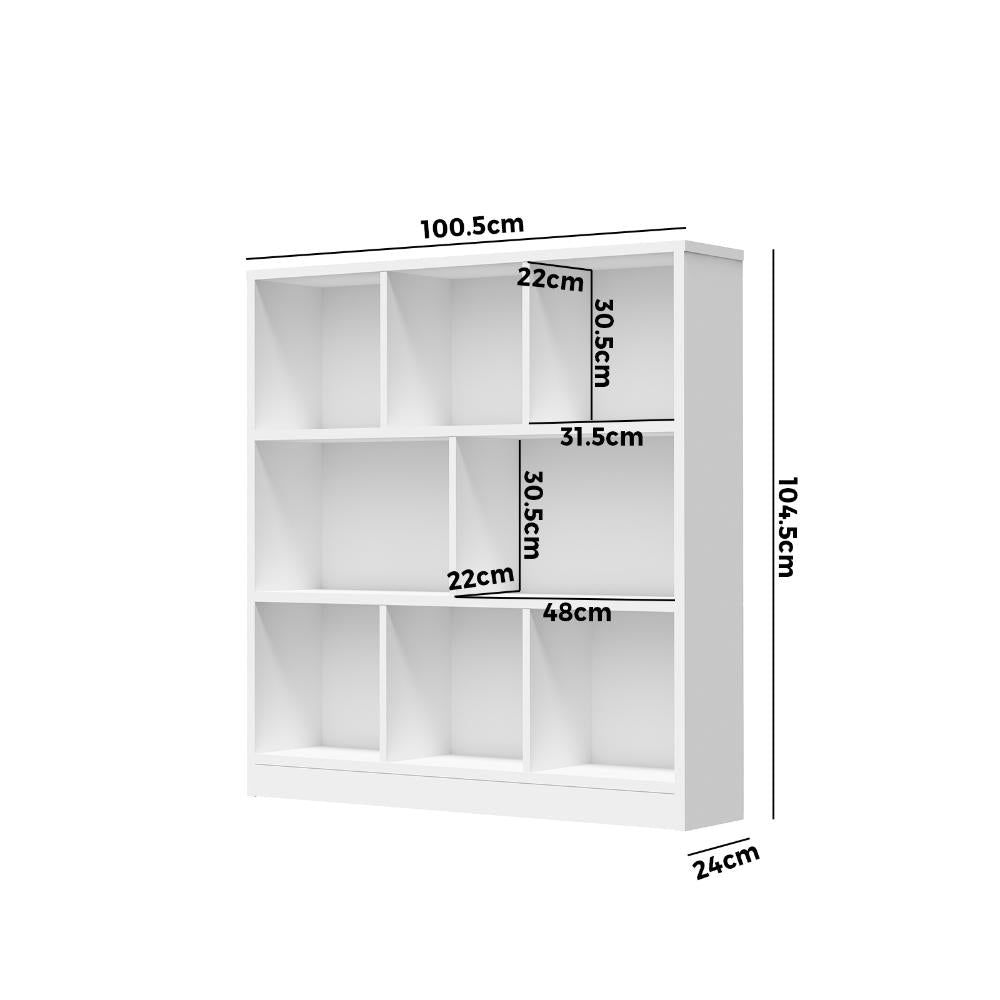Milanese 8 Cube Wooden Display Unit | Modern Wooden Bookshelf Storage Shelving Unit