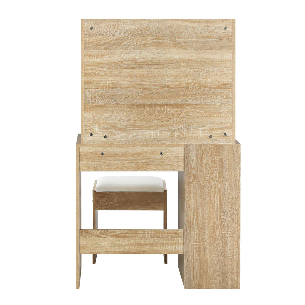 Starque Hollywood Dressing Table & Stool Set | LED Bulbs Mirror Storage Makeup Desk Cabinet