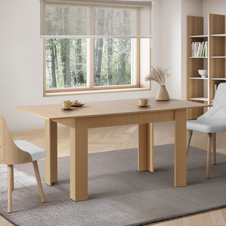 Bianco Nuovo Extendable 120-160cm Dining Table | Wooden Finish Modern Kitchen Table