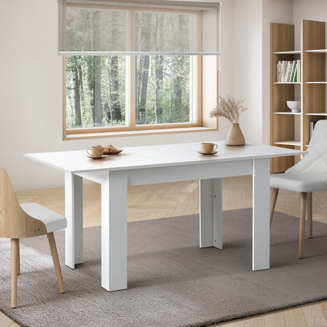 Bianco Nuovo Extendable 120-160cm Dining Table | Wooden Finish Modern Kitchen Table