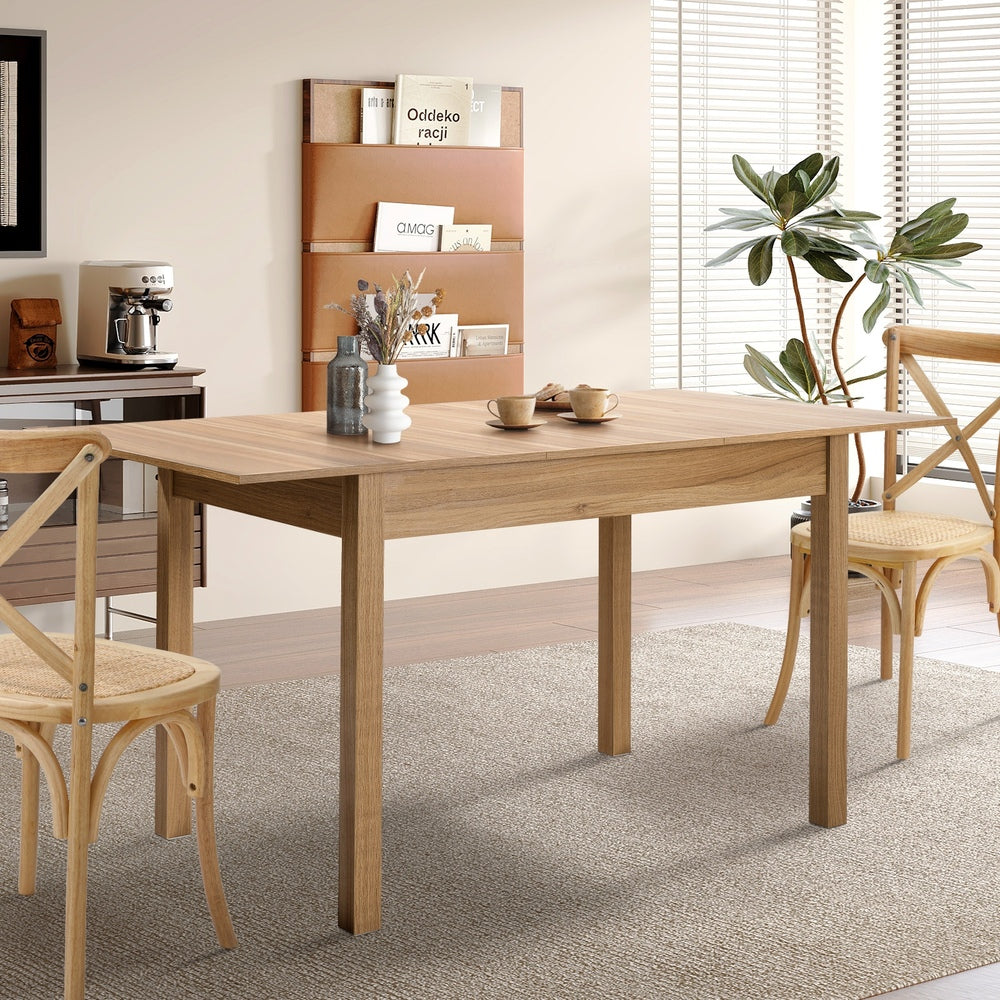 Tuscana Extendable 120-160cm Dining Table | Versatile Woodgrain Finish Modern Kitchen Table