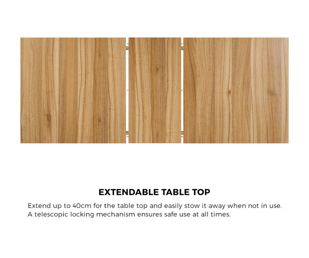 Tuscana Extendable 120-160cm Dining Table | Versatile Woodgrain Finish Modern Kitchen Table