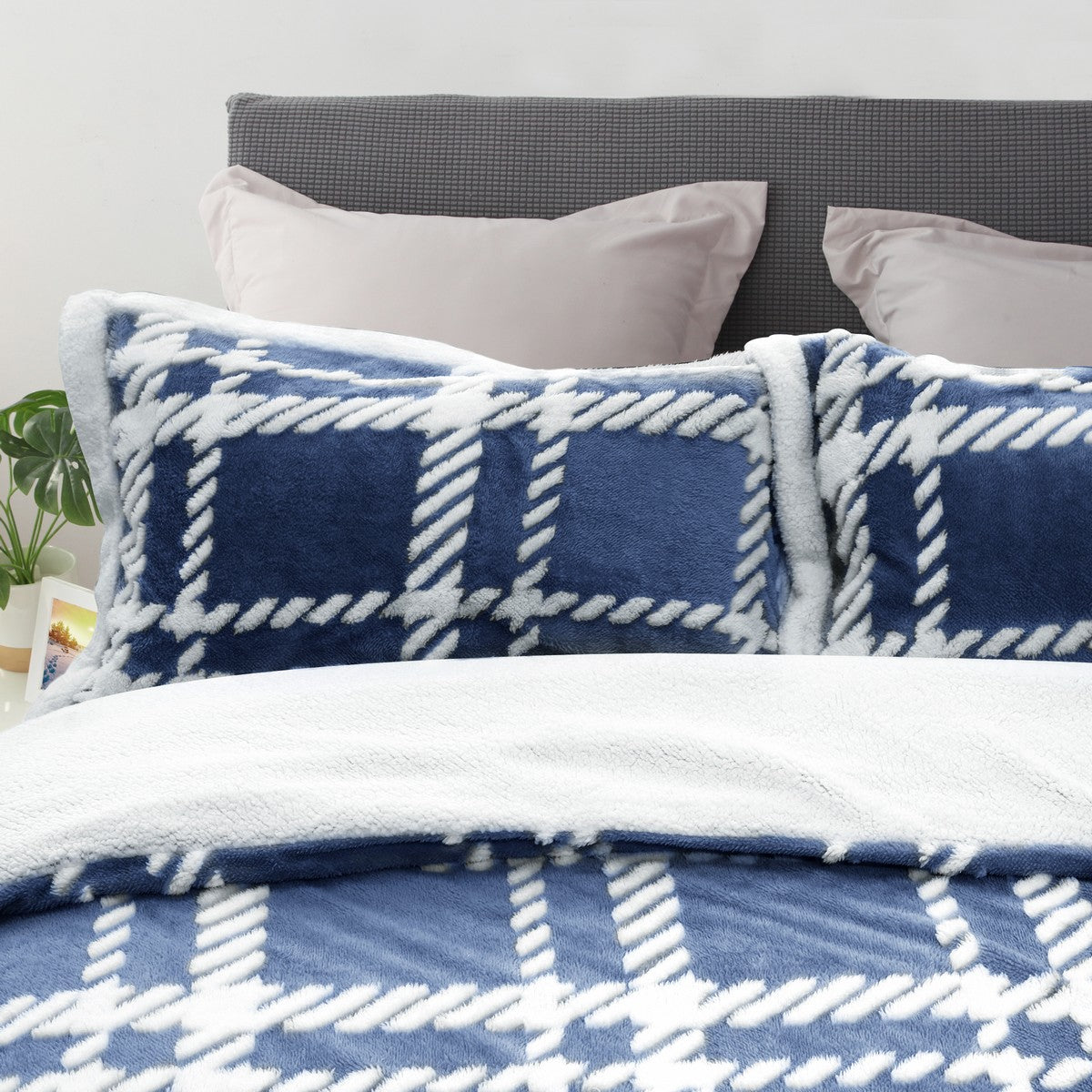 Ramesses 2 in 1 Teddy Fleece Sherpa Blanket Quilt Cover Set | Plush Warm Fleece Comforter Reversible Set