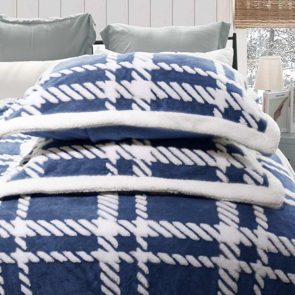 Ramesses 2 in 1 Teddy Fleece Sherpa Blanket Quilt Cover Set | Plush Warm Fleece Comforter Reversible Set