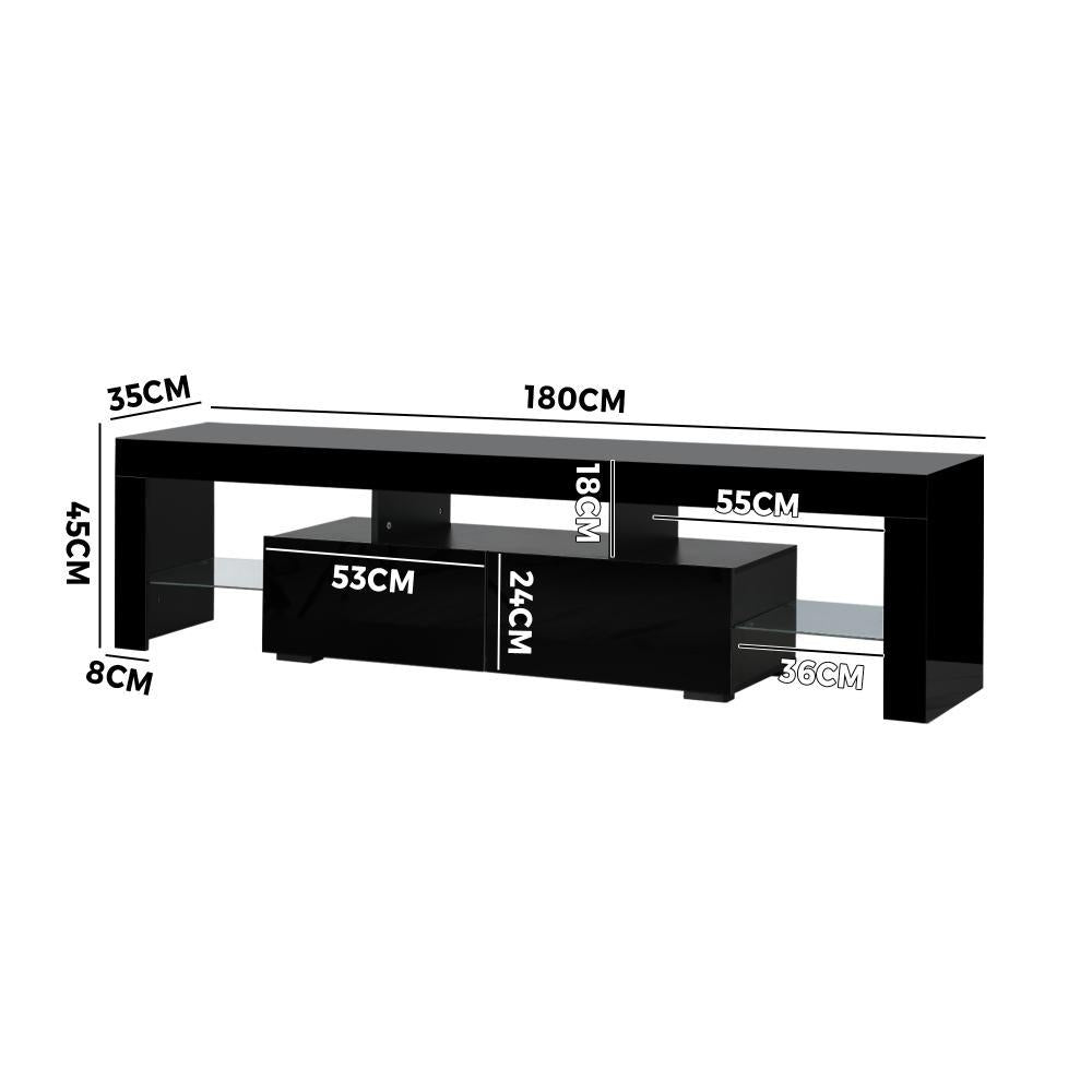 Spezia Nuvo LED 16 Light TV Cabinet 180cm Entertainment Unit | Hi Gloss TV Unit Stand