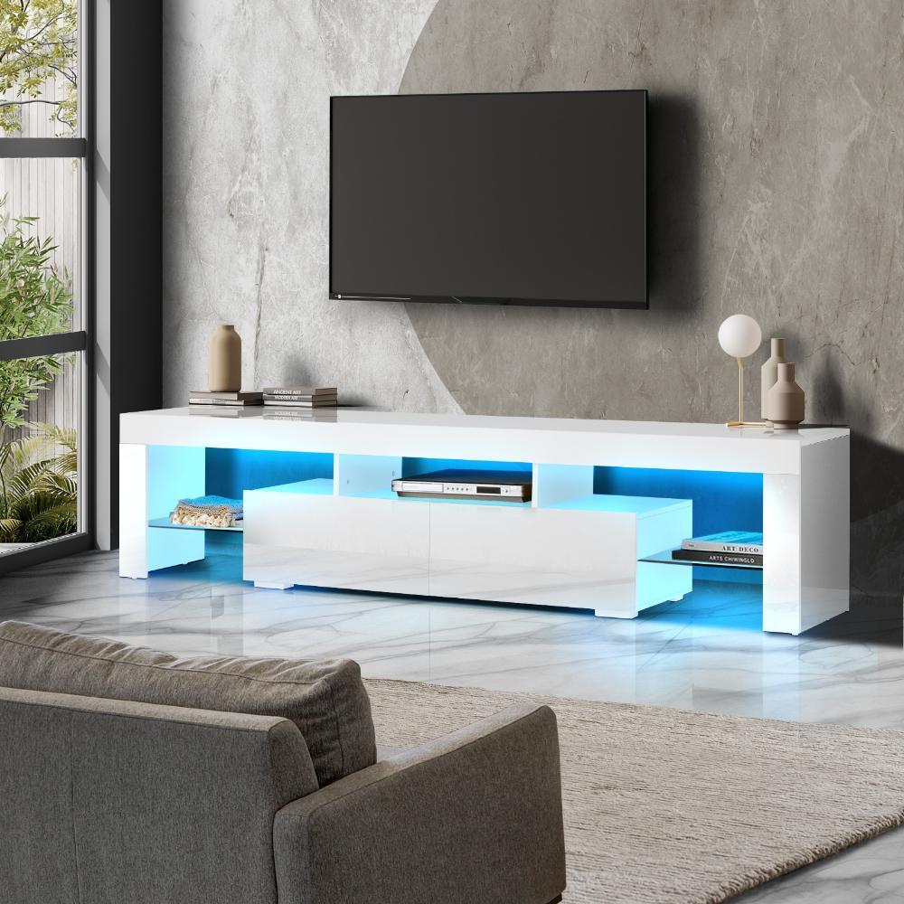 Spezia Nuvo LED 16 Light TV Cabinet 180cm Entertainment Unit | Hi Gloss TV Unit Stand