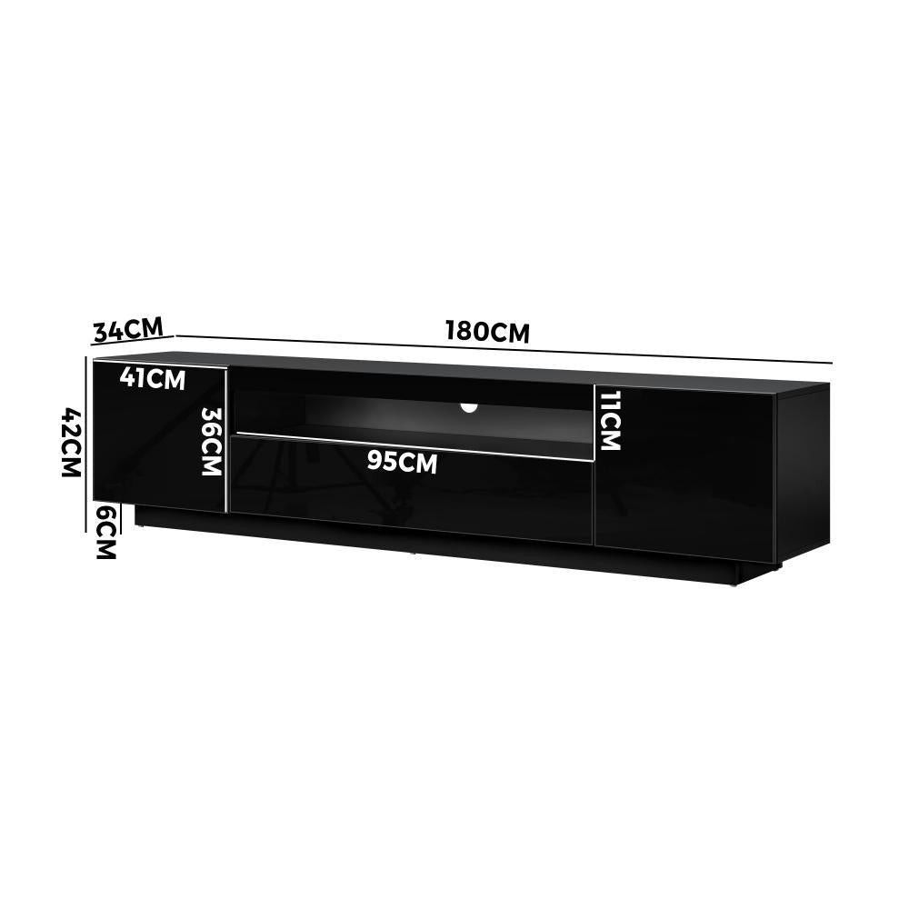 Markus LED 16 Light TV Cabinet 180cm Entertainment Unit | Hi Gloss TV Unit Stand