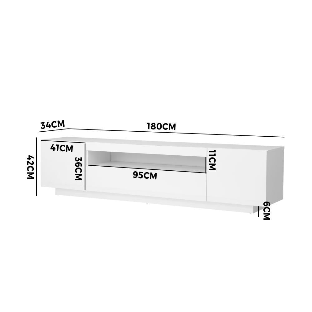 Markus LED 16 Light TV Cabinet 180cm Entertainment Unit | Hi Gloss TV Unit Stand