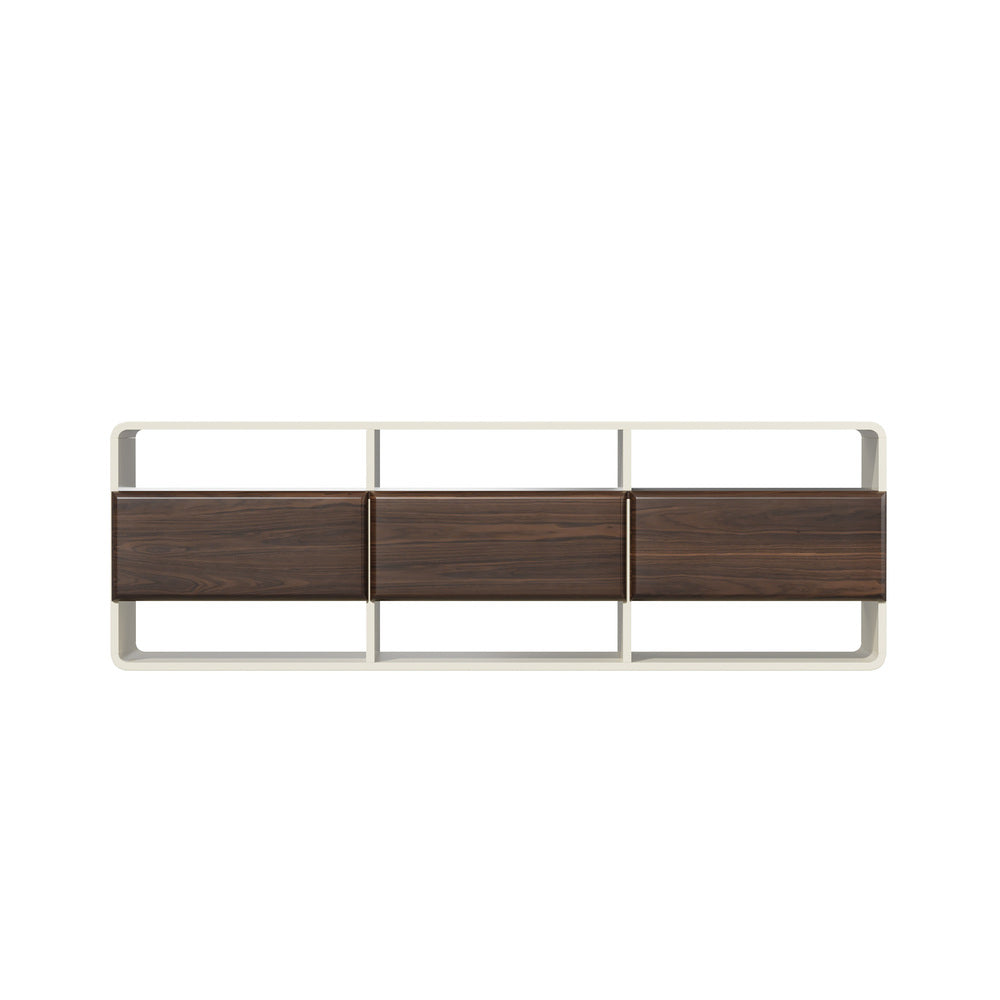 Sanremo Open Shelf 140cm TV Unit | White Retro Modern Multi Draw Entertainment Unit