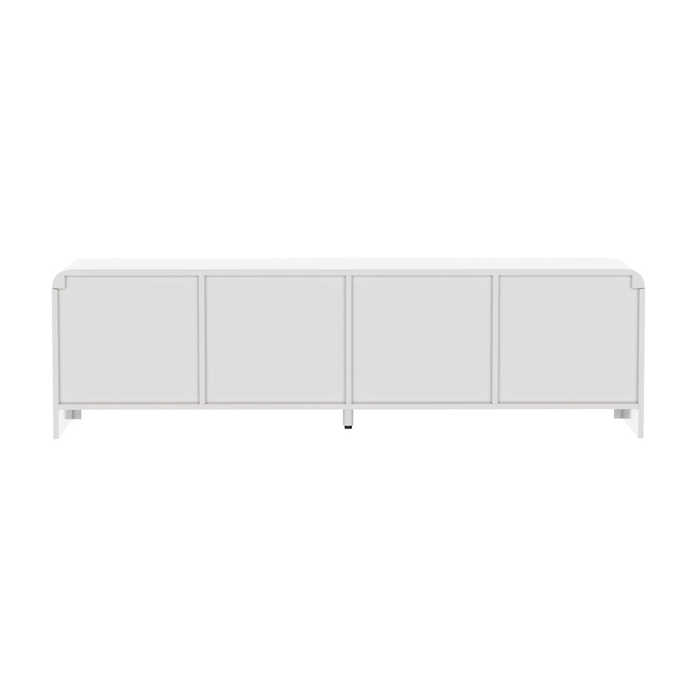Santorini White Fluted 160cm TV Unit | Modern Ripple 4 Draw Entertainment Unit