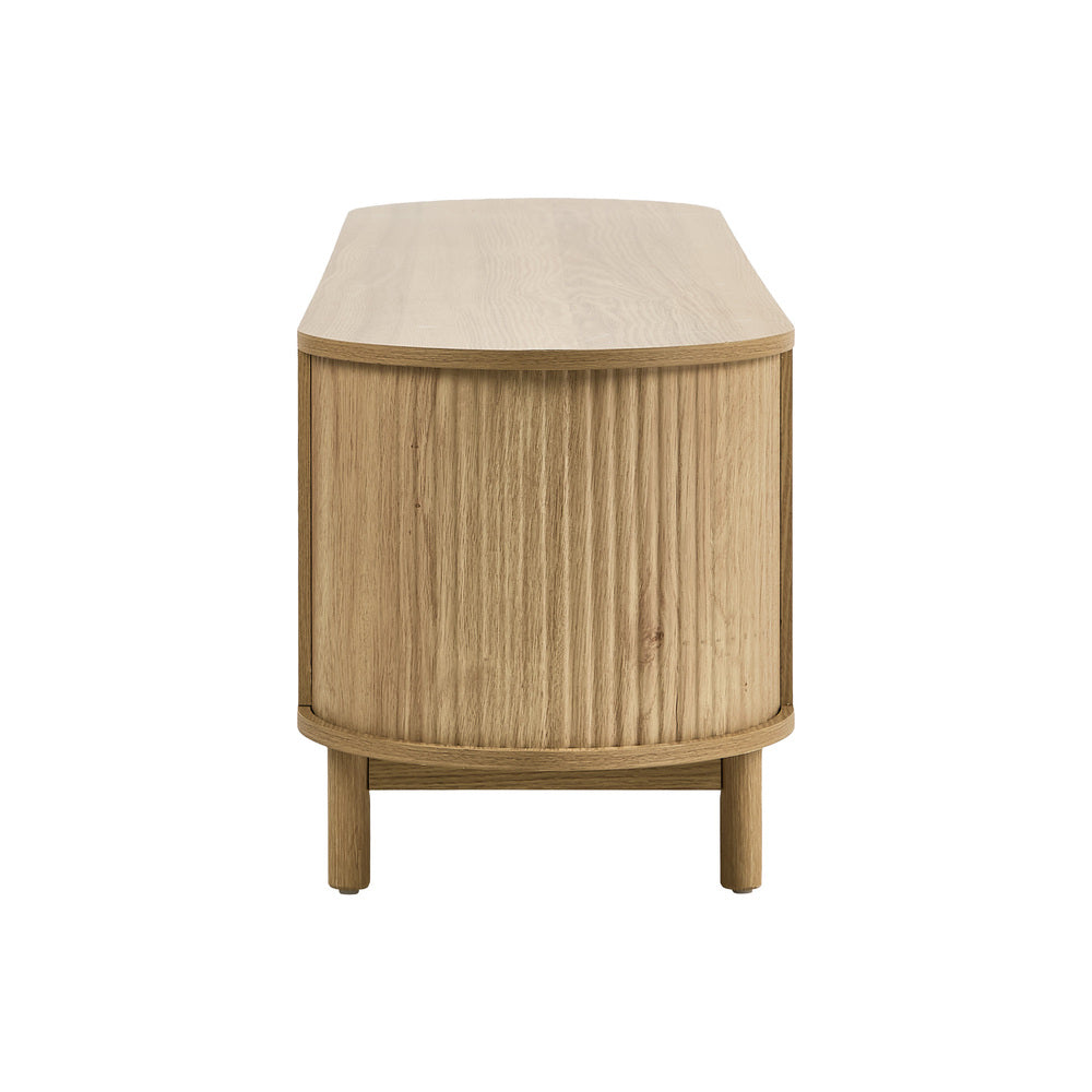 Elva Scandi Fluted Entertainment Unit | Ripple Curved 160cm TV Unit With Storage