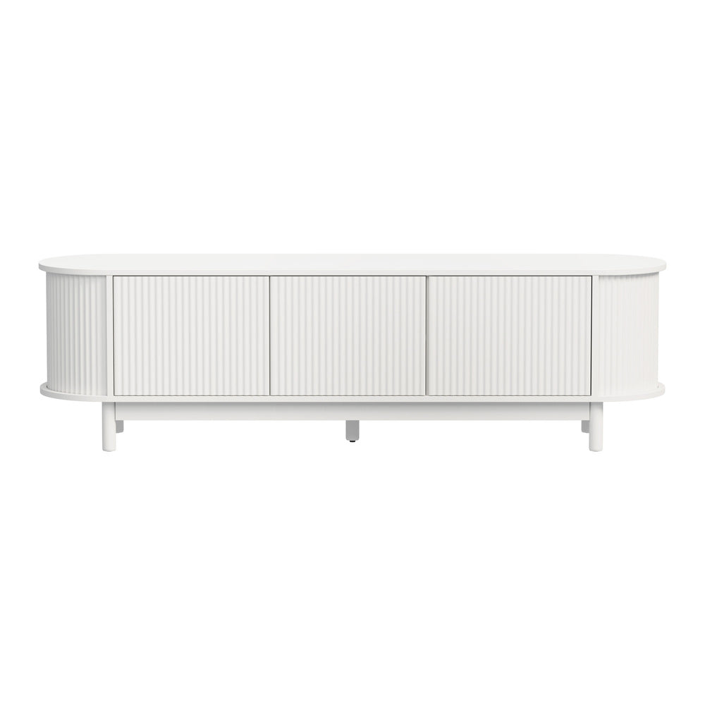Elva Scandi Fluted Entertainment Unit | Ripple Curved 160cm TV Unit With Storage
