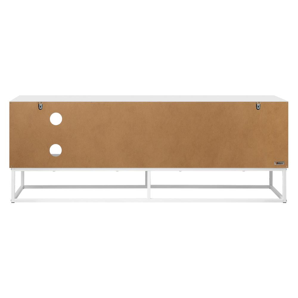 Centrum Siux 140cm 2 Door TV Entertainment Unit in White | Blanco Modern Two Shelf TV Stand