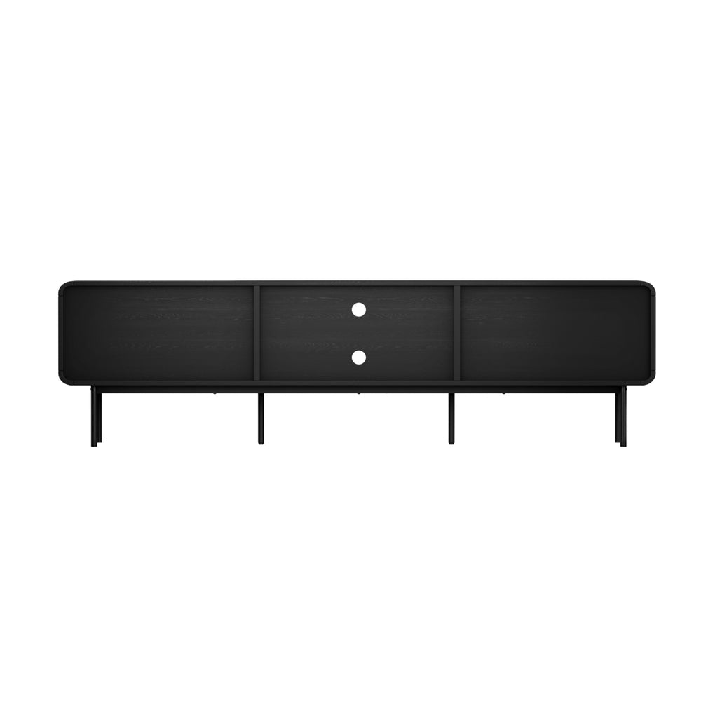 Amolfo Linear 180cm Woodgrain TV Unit | Two Door Modern Retro Look Entertainment Unit
