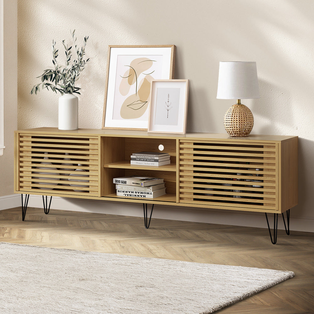 Polizano 180cm Wooden TV Cabinet Entertainment Unit | Modern TV Unit with Storage