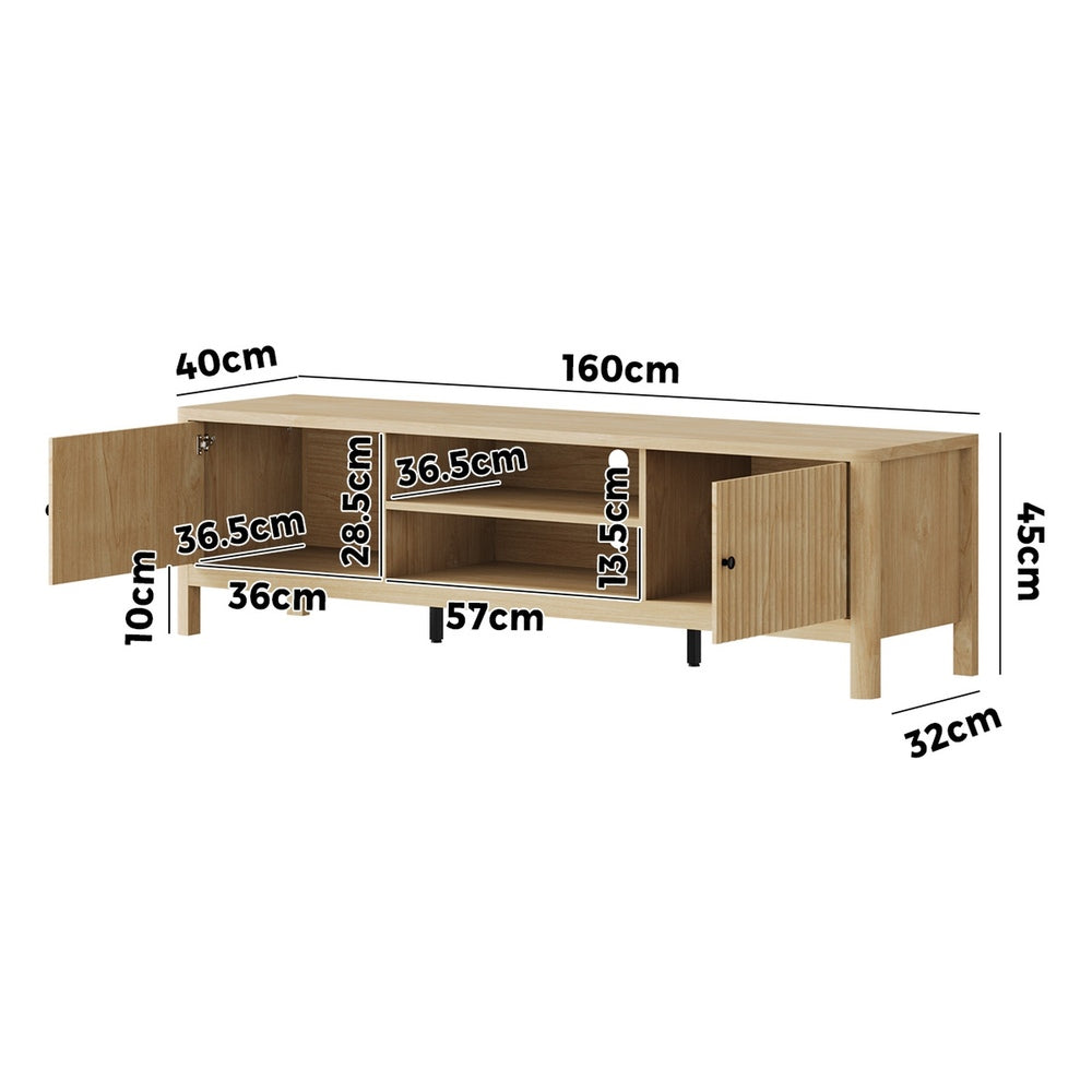 Amaro 160cm TV Entertainment Unit | Modern Style Ripple Front TV Cabinet with Storage