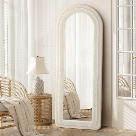 Piazzi Boucle XL Floor or Free Standing Designer Mirror | Abstract 166 x 60cm Feature Décor Mirror