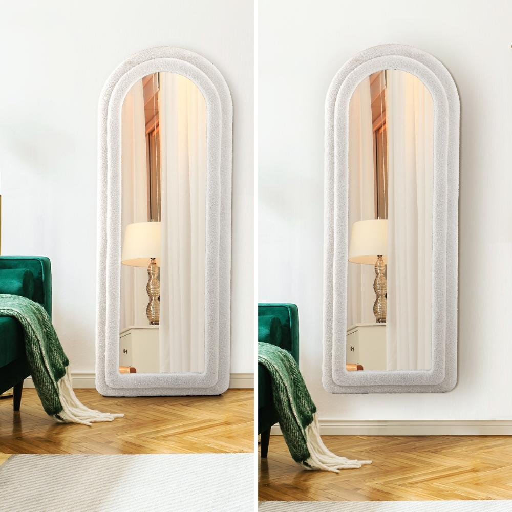 Piazzi Boucle XL Floor or Free Standing Designer Mirror | Abstract 166 x 60cm Feature Décor Mirror