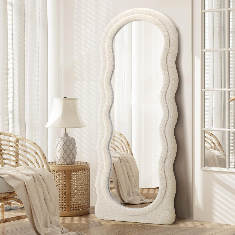 Piazzi Boucle XL Floor or Free Standing Designer Mirror | Abstract 166 x 60cm Feature Décor Mirror
