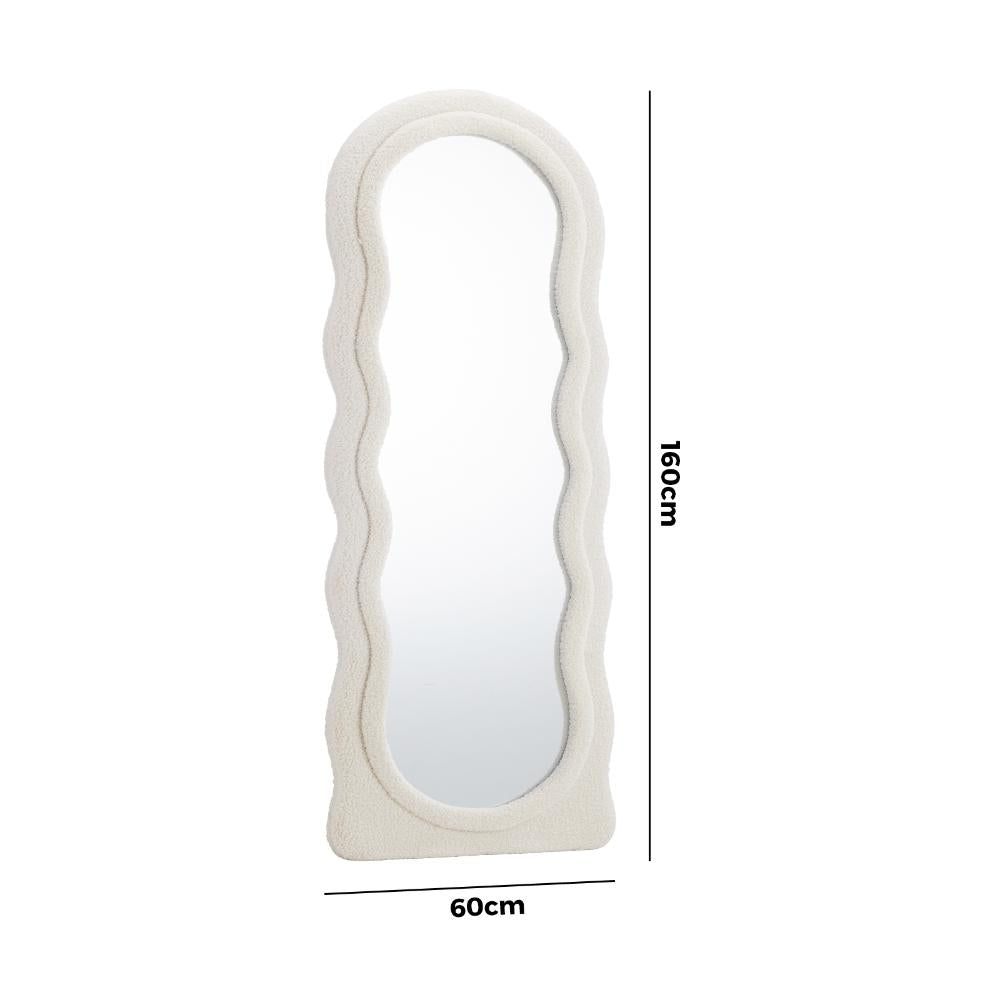 Piazzi Boucle XL Floor or Free Standing Designer Mirror | Abstract 166 x 60cm Feature Décor Mirror