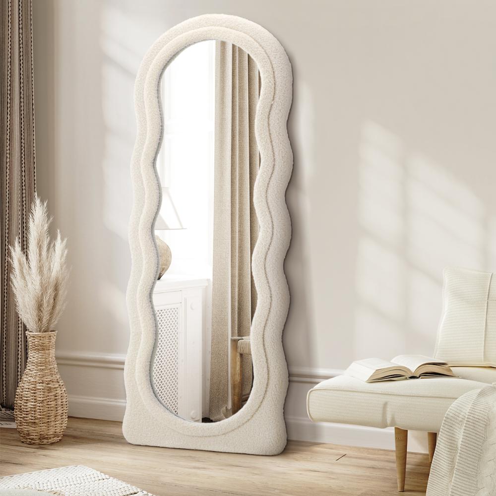 Piazzi Boucle XL Floor or Free Standing Designer Mirror | Abstract 166 x 60cm Feature Décor Mirror