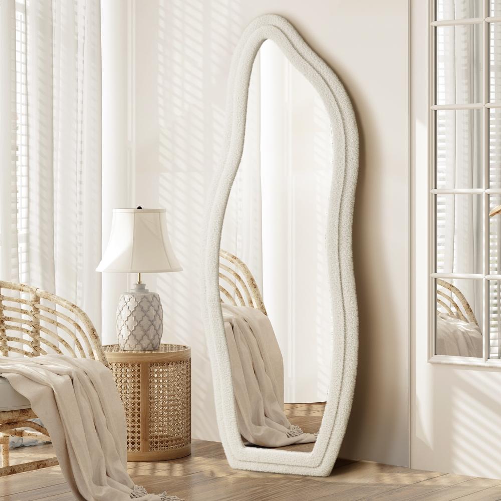Piazzi Boucle XL Floor or Free Standing Designer Mirror | Abstract 166 x 60cm Feature Décor Mirror