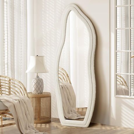 Piazzi Boucle XL Floor or Free Standing Designer Mirror | Abstract 166 x 60cm Feature Décor Mirror