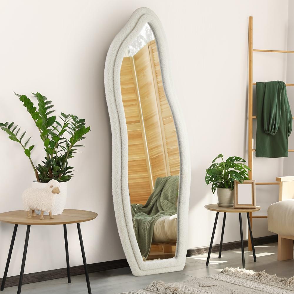 Piazzi Boucle XL Floor or Free Standing Designer Mirror | Abstract 166 x 60cm Feature Décor Mirror
