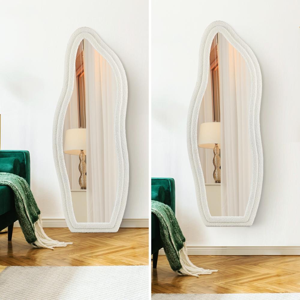 Piazzi Boucle XL Floor or Free Standing Designer Mirror | Abstract 166 x 60cm Feature Décor Mirror