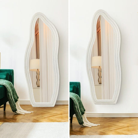 Piazzi Boucle XL Floor or Free Standing Designer Mirror | Abstract 166 x 60cm Feature Décor Mirror