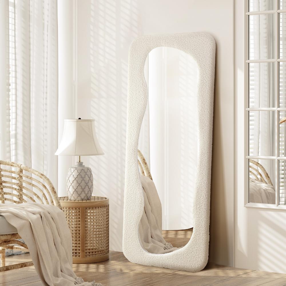 Piazzi Boucle XL Floor or Free Standing Designer Mirror | Abstract 166 x 60cm Feature Décor Mirror