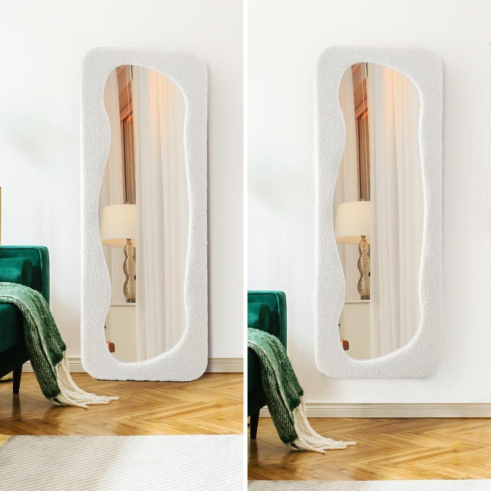 Piazzi Boucle XL Floor or Free Standing Designer Mirror | Abstract 166 x 60cm Feature Décor Mirror