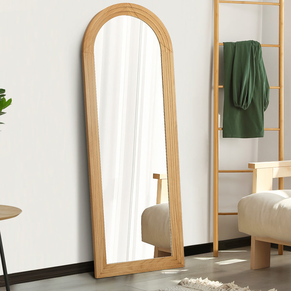 Imoli Arched 165 x 60cm Wall or Floor Designer Mirror | Modern Full Length Wooden Décor Mirror