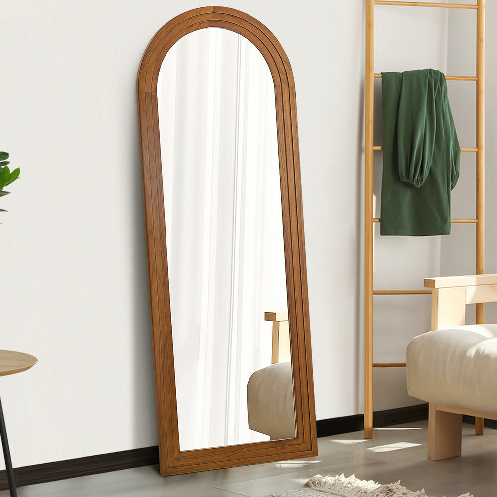 Imoli Arched 165 x 60cm Wall or Floor Designer Mirror | Modern Full Length Wooden Décor Mirror