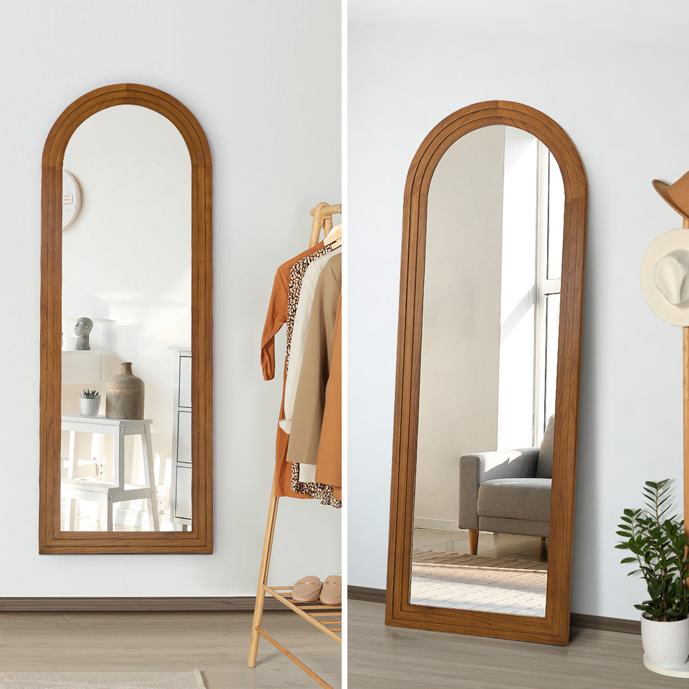 Imoli Arched 165 x 60cm Wall or Floor Designer Mirror | Modern Full Length Wooden Décor Mirror