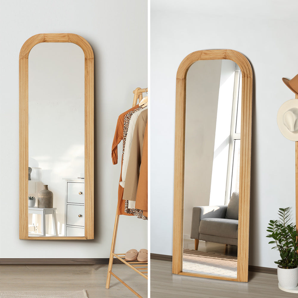 Astore Arched 165 x 60cm Wall or Floor Designer Mirror | Modern Full Length Wooden Décor Mirror