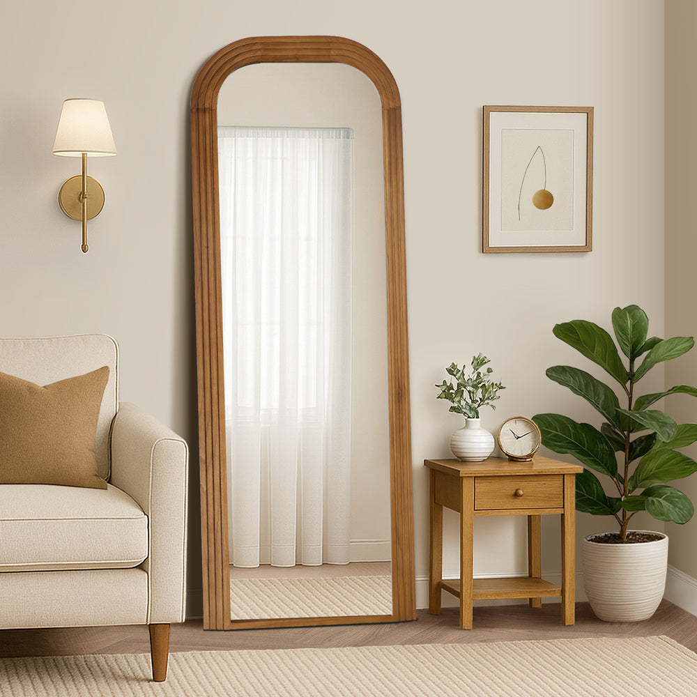 Astore Arched 165 x 60cm Wall or Floor Designer Mirror | Modern Full Length Wooden Décor Mirror